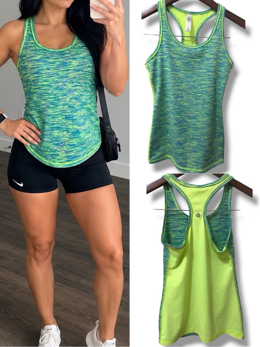 90 Degree by Reflex | NWOT Women’s Neon Green Space-Dye Racerback Tank Top (S)